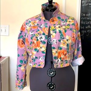 City Chic Floral Denim Jacket